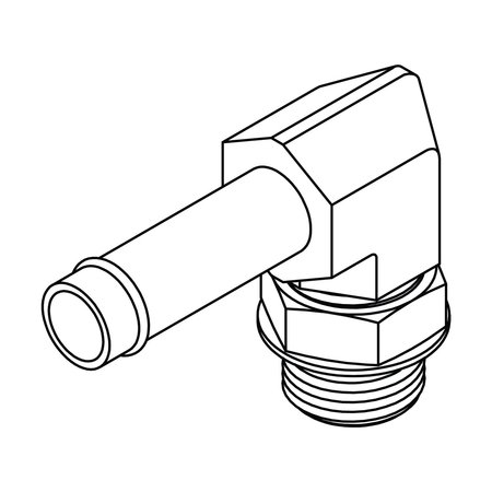 TOMPKINS Hydraulic Fitting-Steel20 BEADED STEM-16MOR 90 4601-20-16